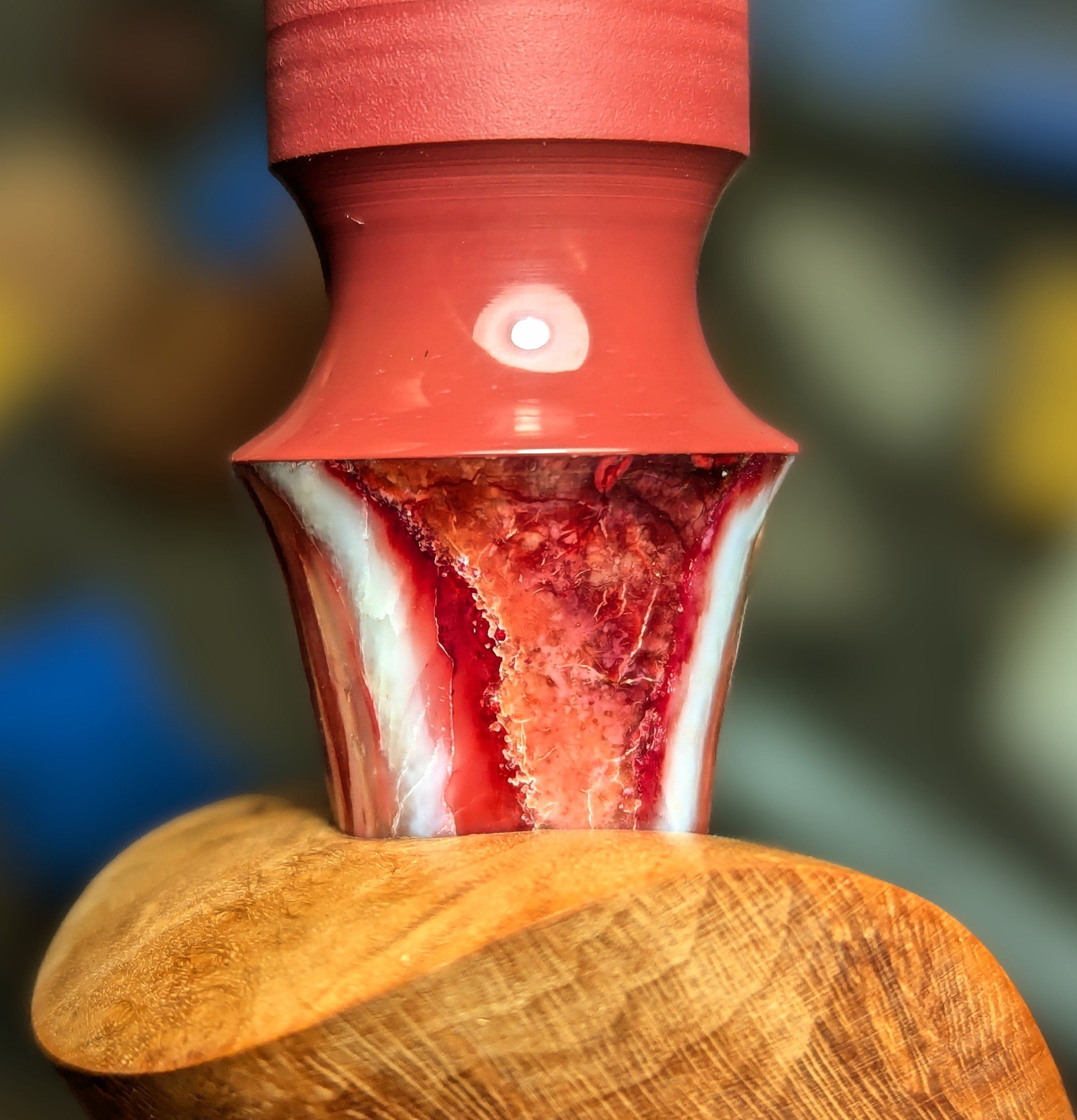 Mammoth molar accent fitted to a handmade pipe